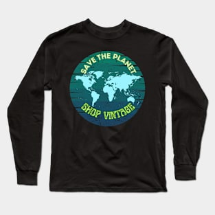 save the planet shop vintage Long Sleeve T-Shirt